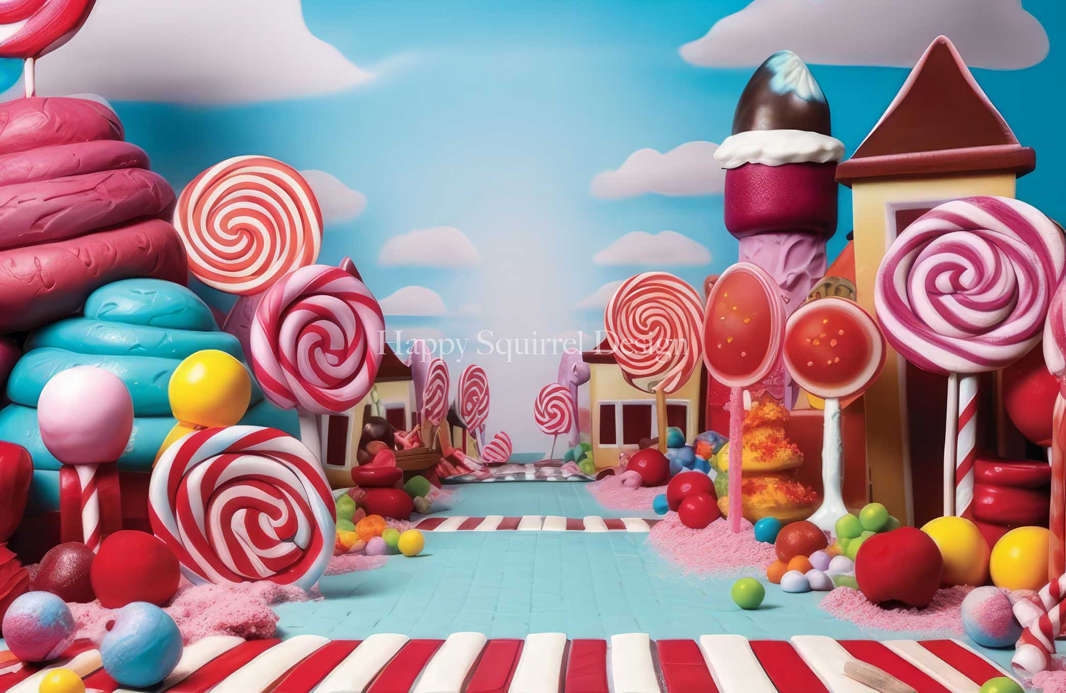 Kate Holiday Candy Path Backdrop Designed by Happy Squirrel Design
