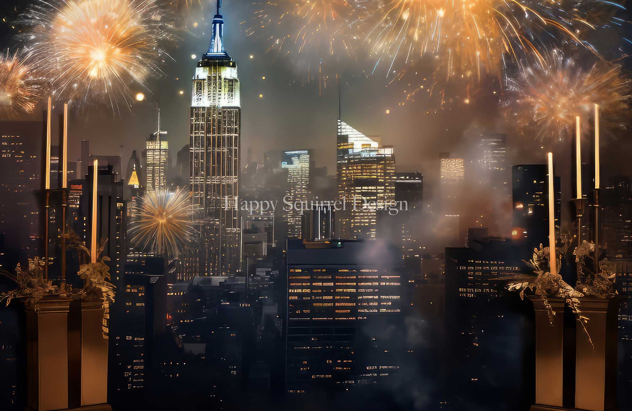 Kate New Years Celebration Backdrop Designed by Happy Squirrel Design - Kate Backdrop AU