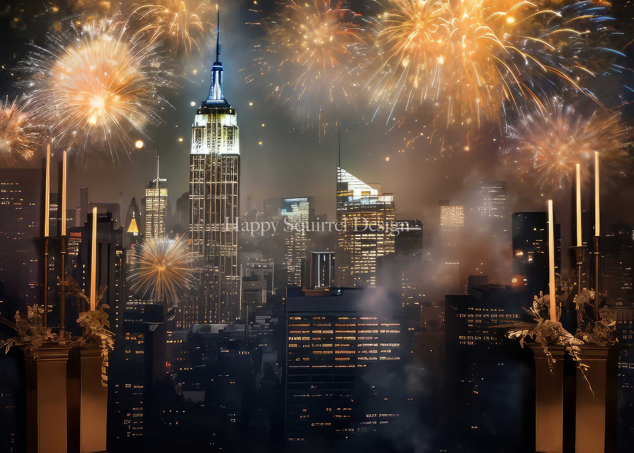 Kate New Years Celebration Backdrop Designed by Happy Squirrel Design - Kate Backdrop AU