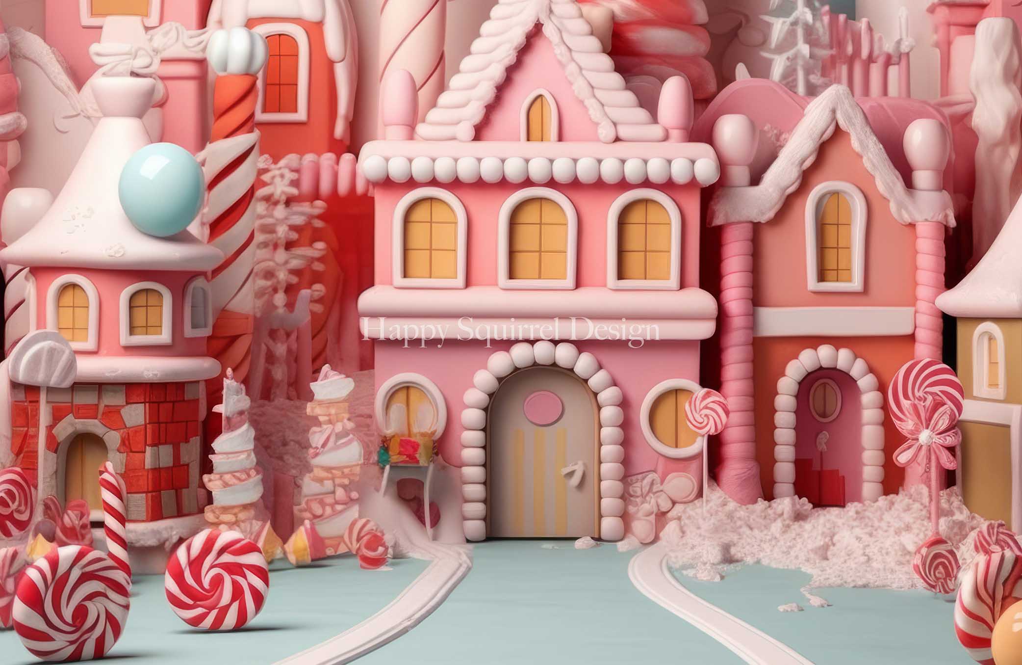 Kate Pink Candy Land Backdrop Designed by Happy Squirrel Design - Kate Backdrop AU