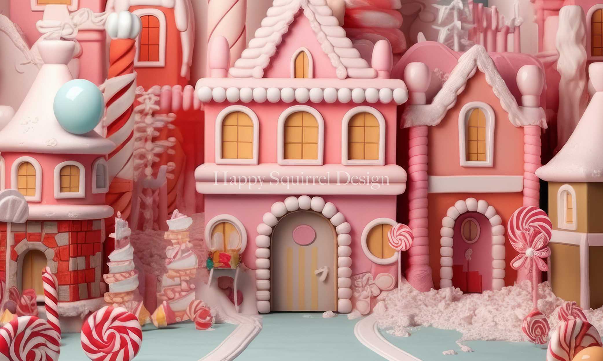 Kate Pink Candy Land Backdrop Designed by Happy Squirrel Design - Kate Backdrop AU