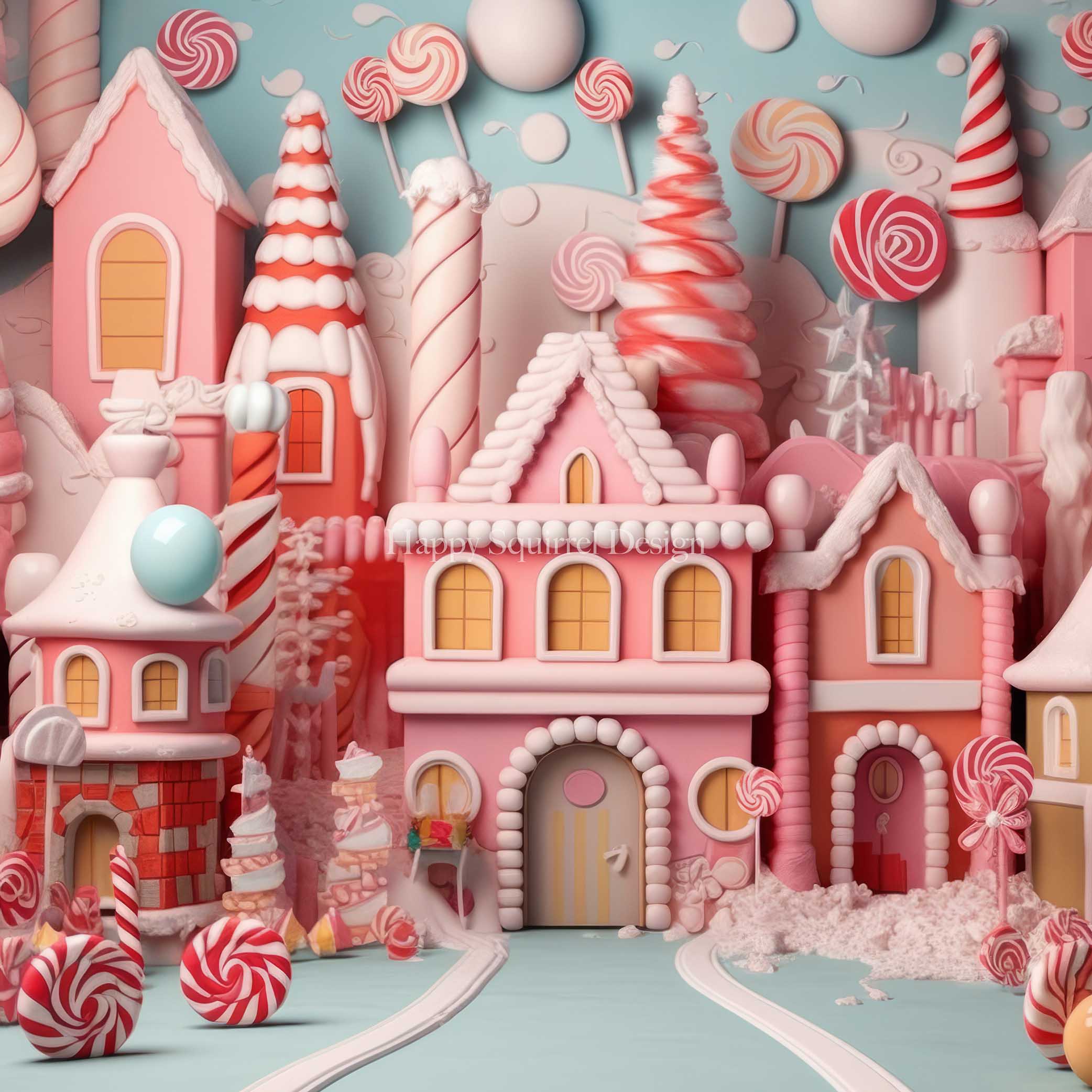Kate Pink Candy Land Backdrop Designed by Happy Squirrel Design - Kate Backdrop AU