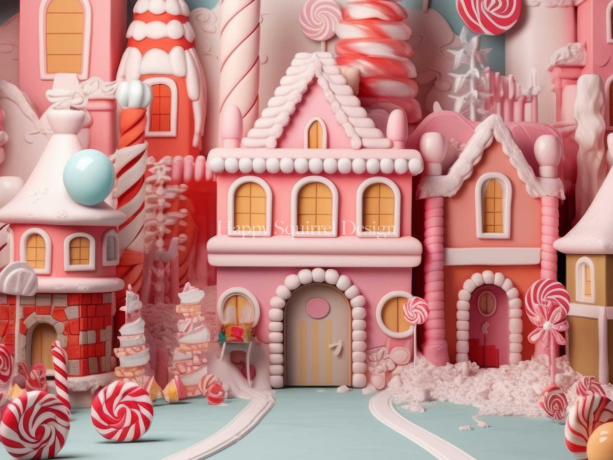 Kate Pink Candy Land Backdrop Designed by Happy Squirrel Design - Kate Backdrop AU