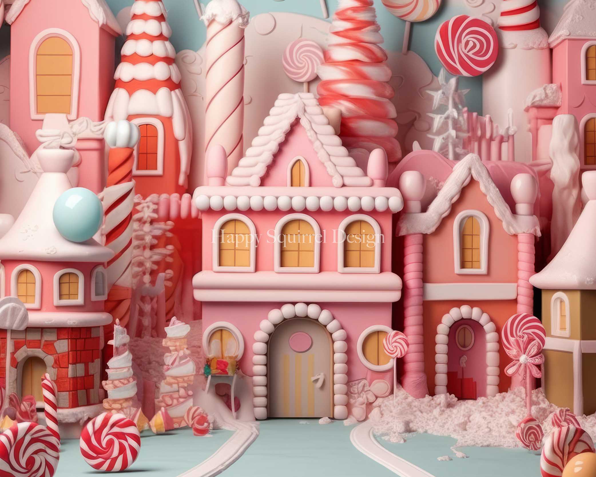 Kate Pink Candy Land Backdrop Designed by Happy Squirrel Design - Kate Backdrop AU