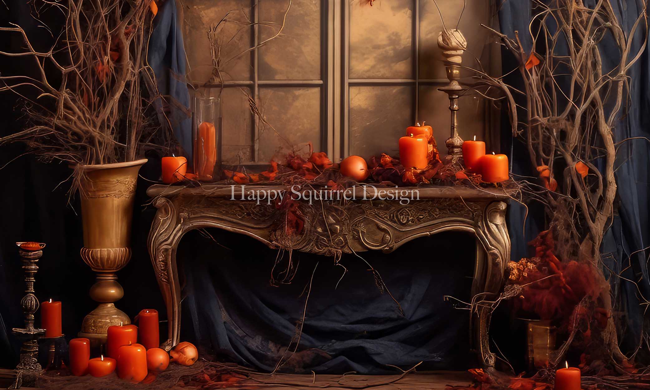 Kate Spooky Halloween Wall Backdrop Designed by Happy Squirrel Design - Kate Backdrop AU