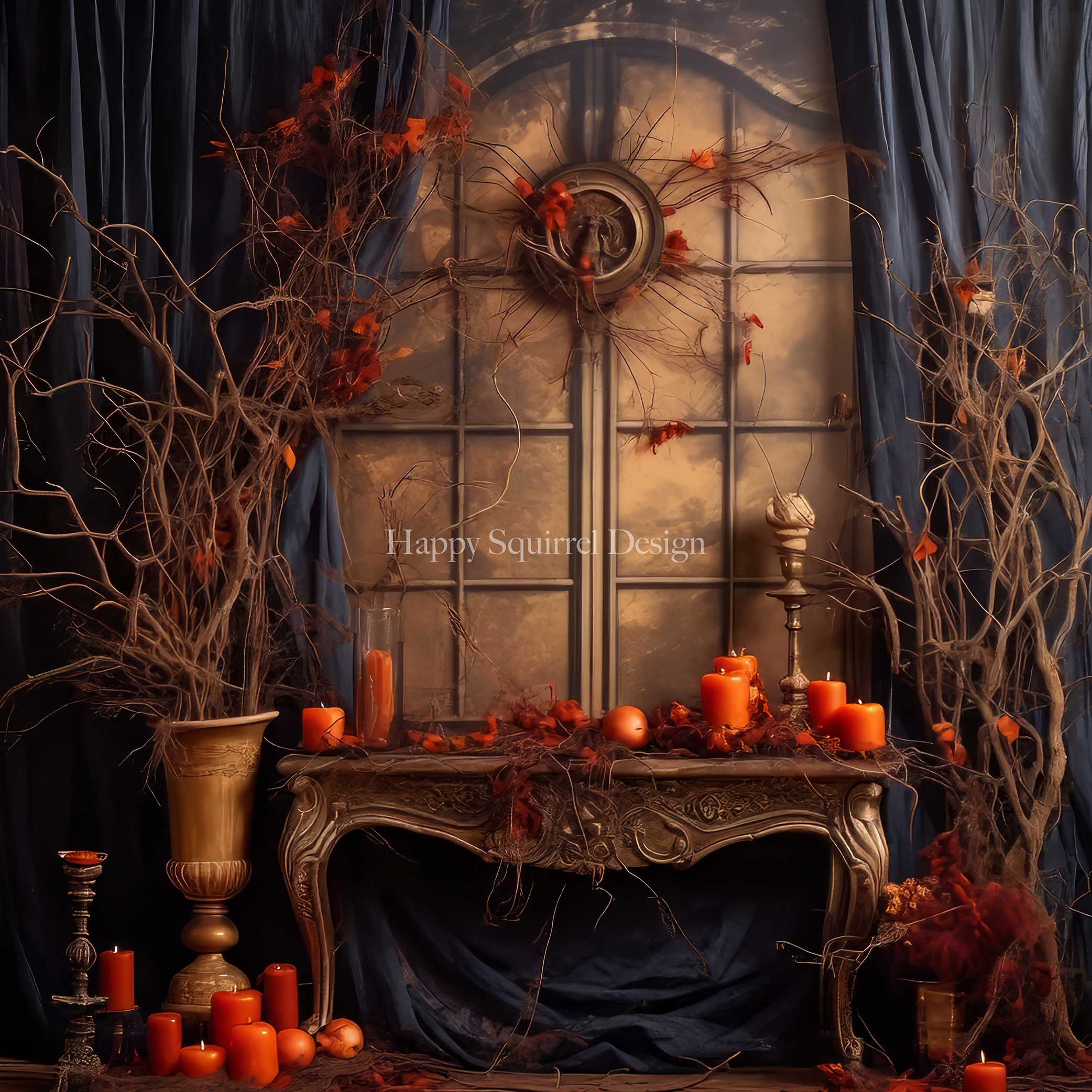 Kate Spooky Halloween Wall Backdrop Designed by Happy Squirrel Design - Kate Backdrop AU