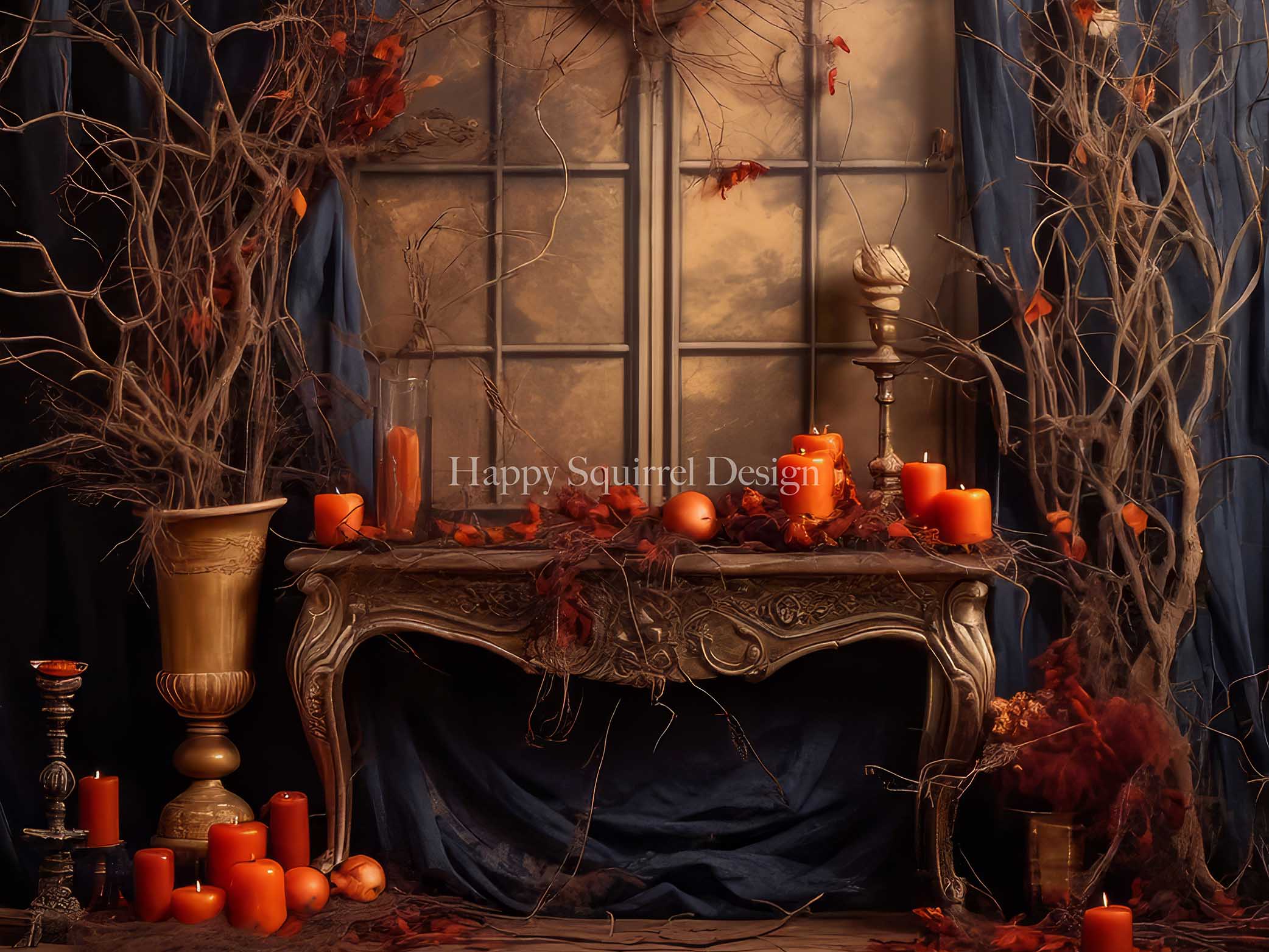 Kate Spooky Halloween Wall Backdrop Designed by Happy Squirrel Design - Kate Backdrop AU