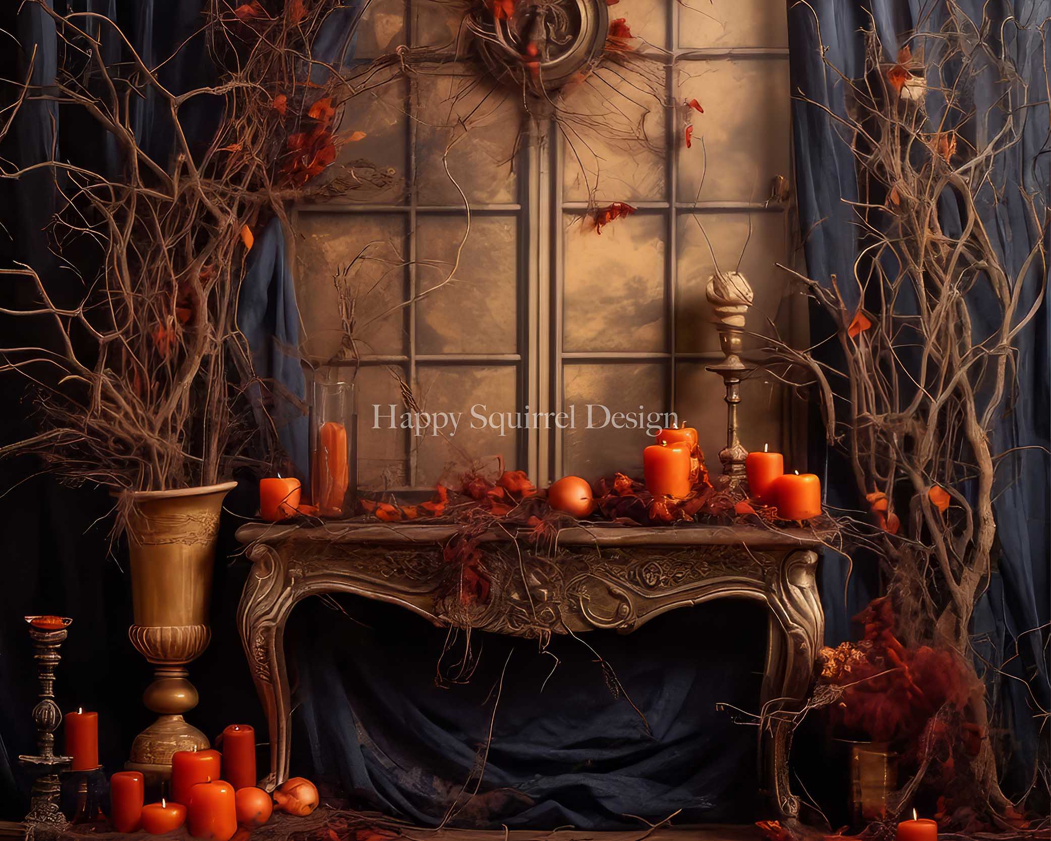 Kate Spooky Halloween Wall Backdrop Designed by Happy Squirrel Design - Kate Backdrop AU