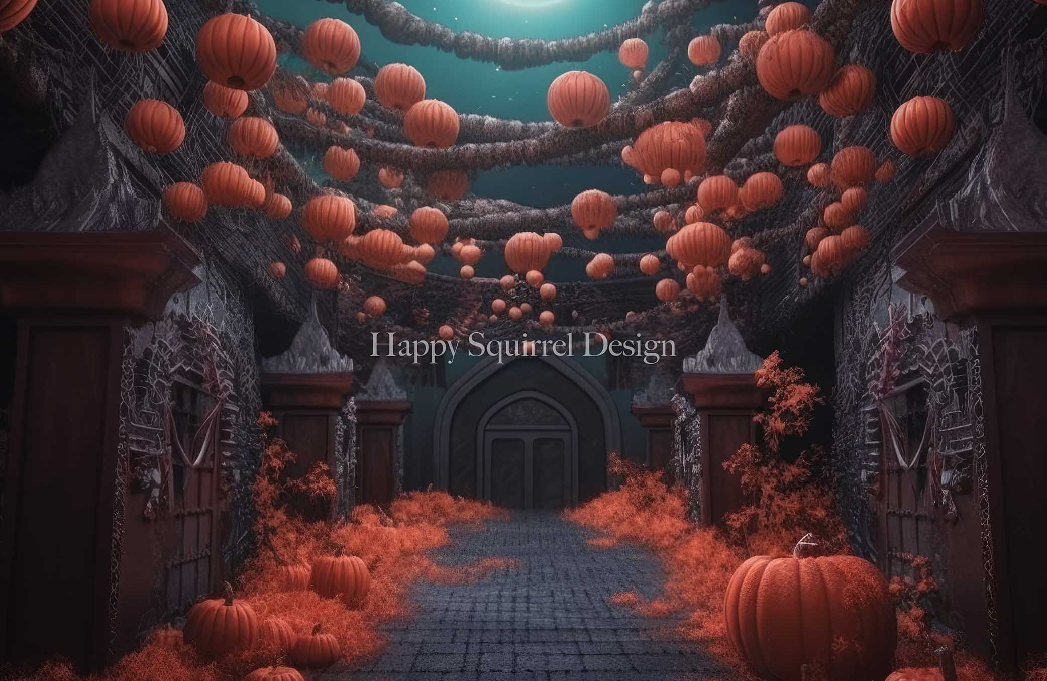 Kate Streaming Pumpkins Backdrop Designed by Happy Squirrel Design - Kate Backdrop AU