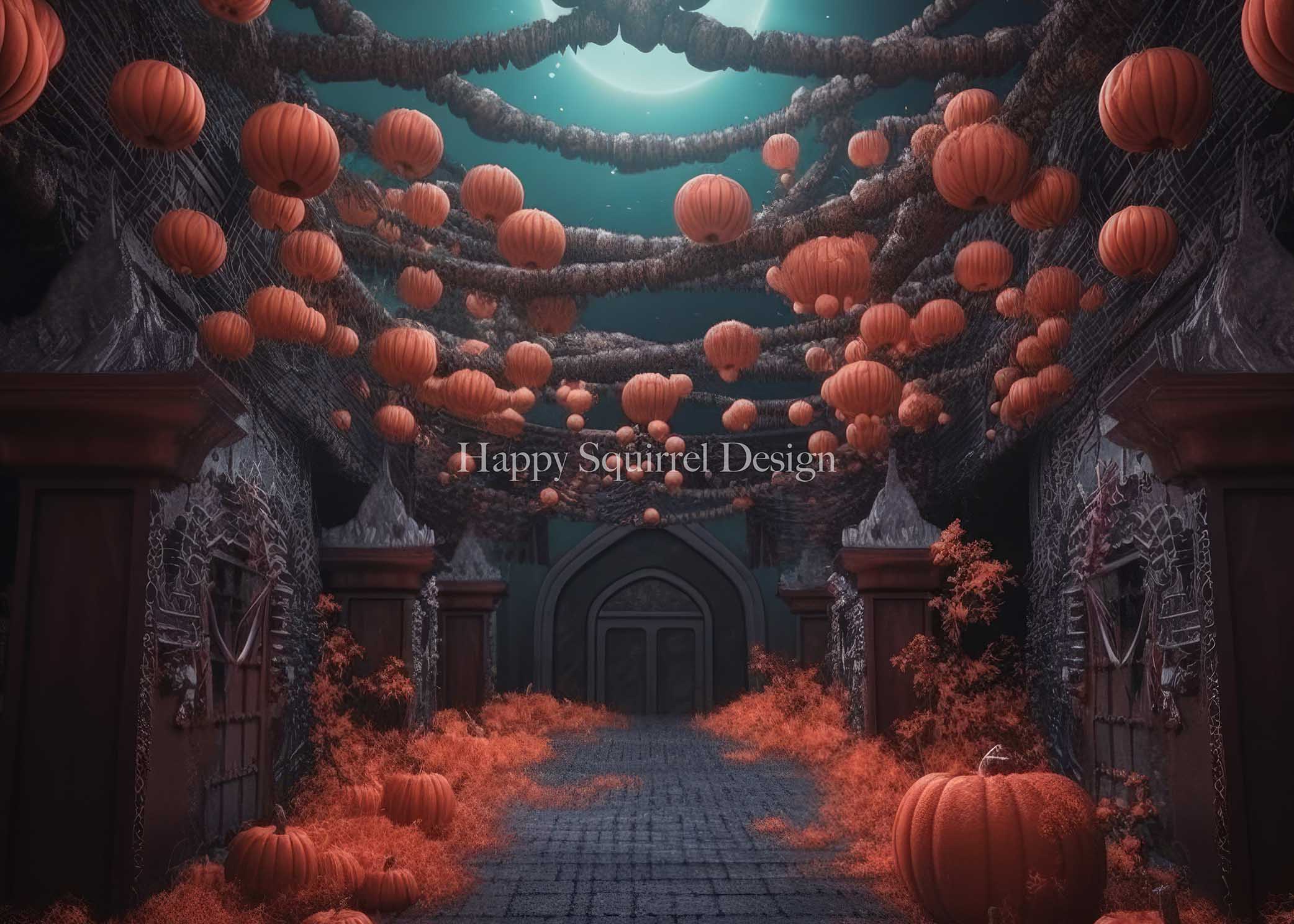 Kate Streaming Pumpkins Backdrop Designed by Happy Squirrel Design - Kate Backdrop AU