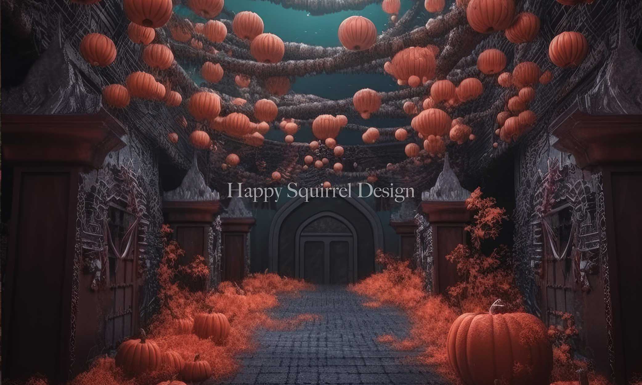 Kate Streaming Pumpkins Backdrop Designed by Happy Squirrel Design - Kate Backdrop AU