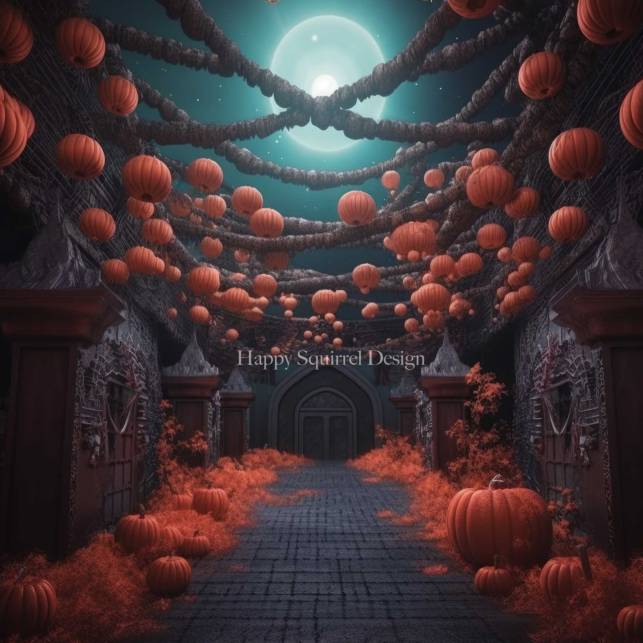 Kate Streaming Pumpkins Backdrop Designed by Happy Squirrel Design - Kate Backdrop AU