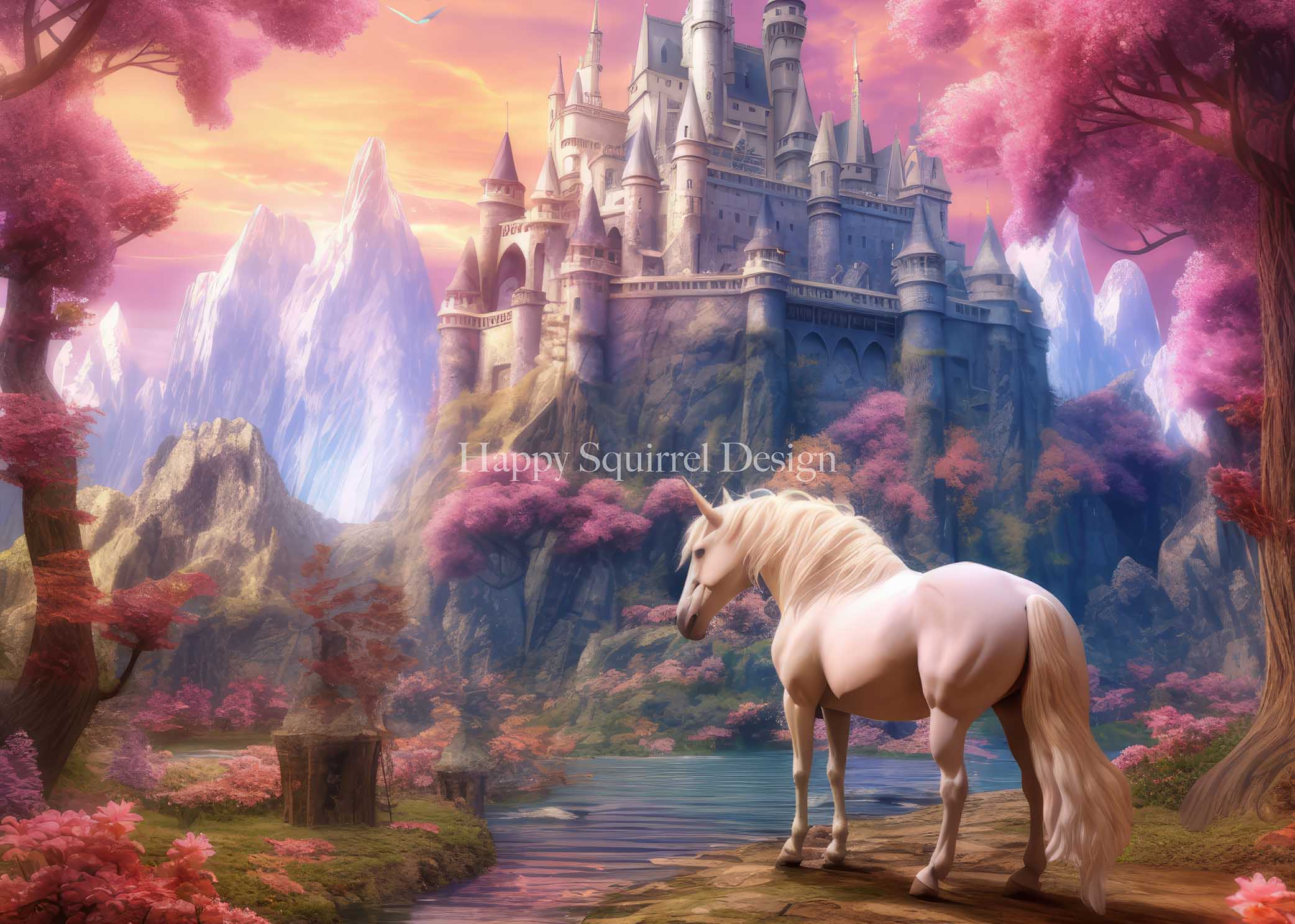 Kate Unicorn Castle Magic Backdrop Designed by Happy Squirrel Design - Kate Backdrop AU