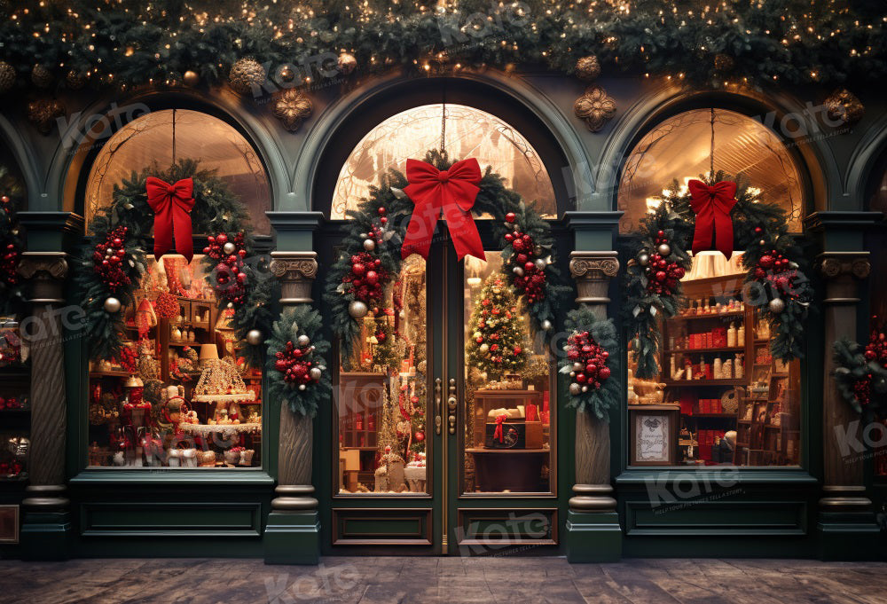 Kate Christmas Store Old Street Backdrop for Photography - Kate Backdrop AU