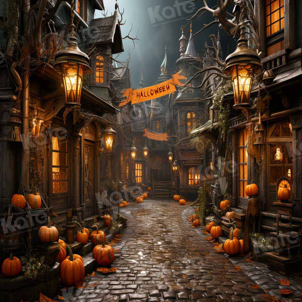 Kate Halloween Pumpkin Town Backdrop Designed by Emetselch - Kate Backdrop AU