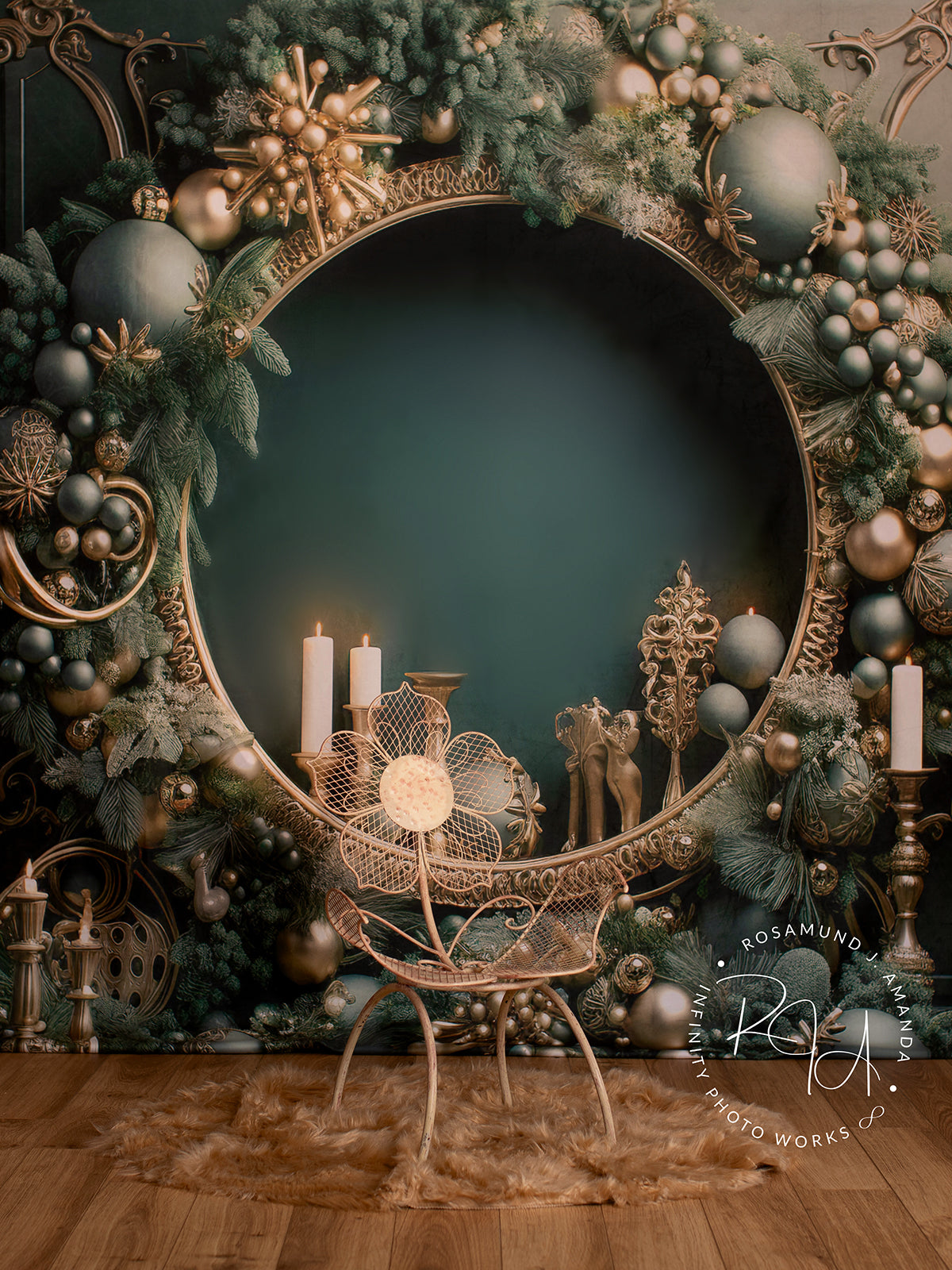 Kate Vintage Green Wall Circle Backdrop Designed by Emetselch - Kate Backdrop AU