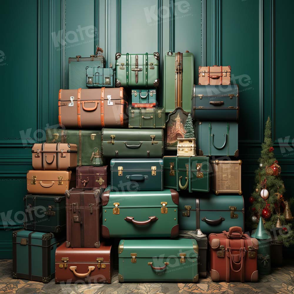 Kate Luggage and Green Wall Backdrop Designed by Emetselch - Kate Backdrop AU