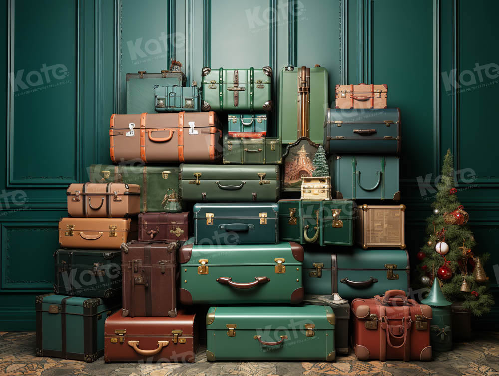 Kate Luggage and Green Wall Backdrop Designed by Emetselch - Kate Backdrop AU