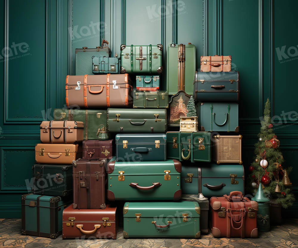 Kate Luggage and Green Wall Backdrop Designed by Emetselch - Kate Backdrop AU