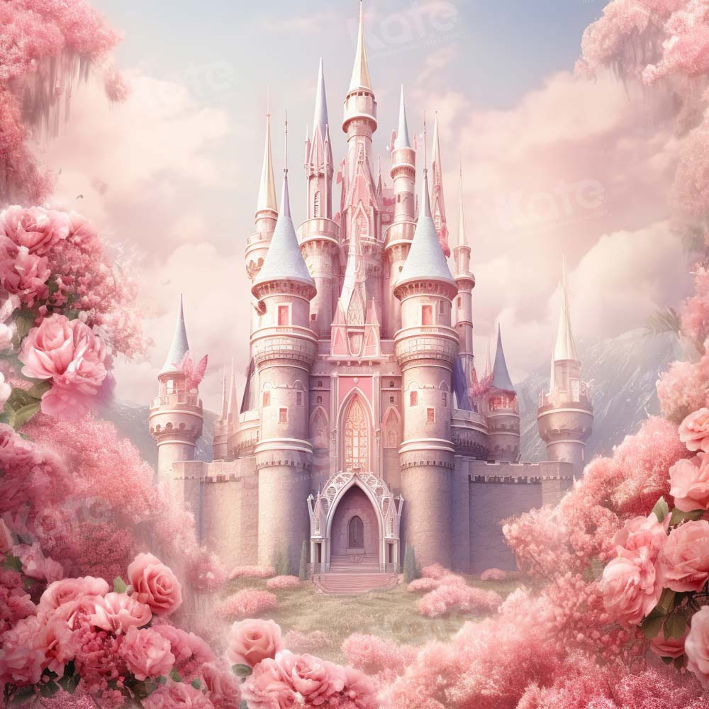 Kate Pink Fantasy Flower Castle Backdrop Designed by Emetselch - Kate Backdrop AU