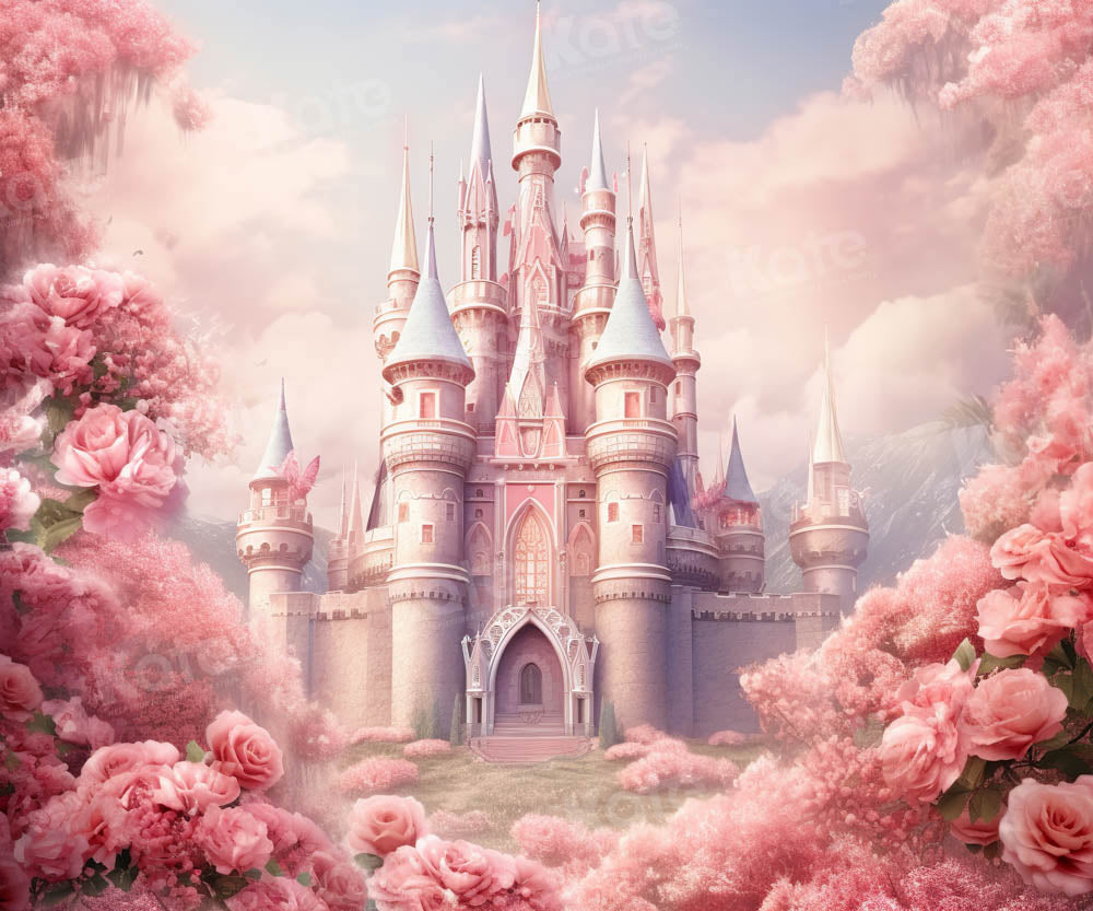 Kate Pink Fantasy Flower Castle Backdrop Designed by Emetselch - Kate Backdrop AU