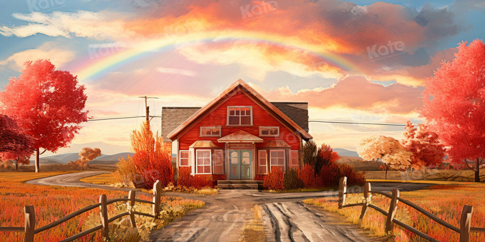 Kate Autumn Farm Rainbow Backdrop Designed by Chain Photography - Kate Backdrop AU