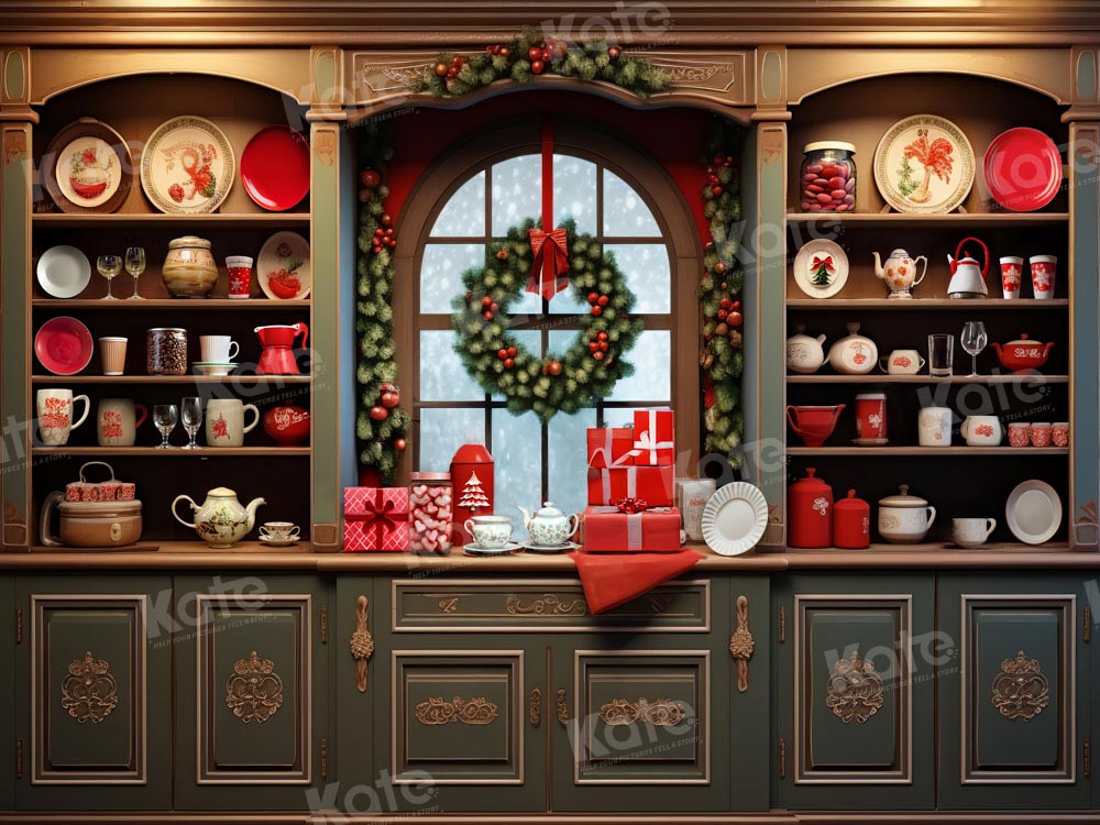 Kate Christmas Backdrop Vintage Cupboard Kitchen Designed by Emetselch - Kate Backdrop AU
