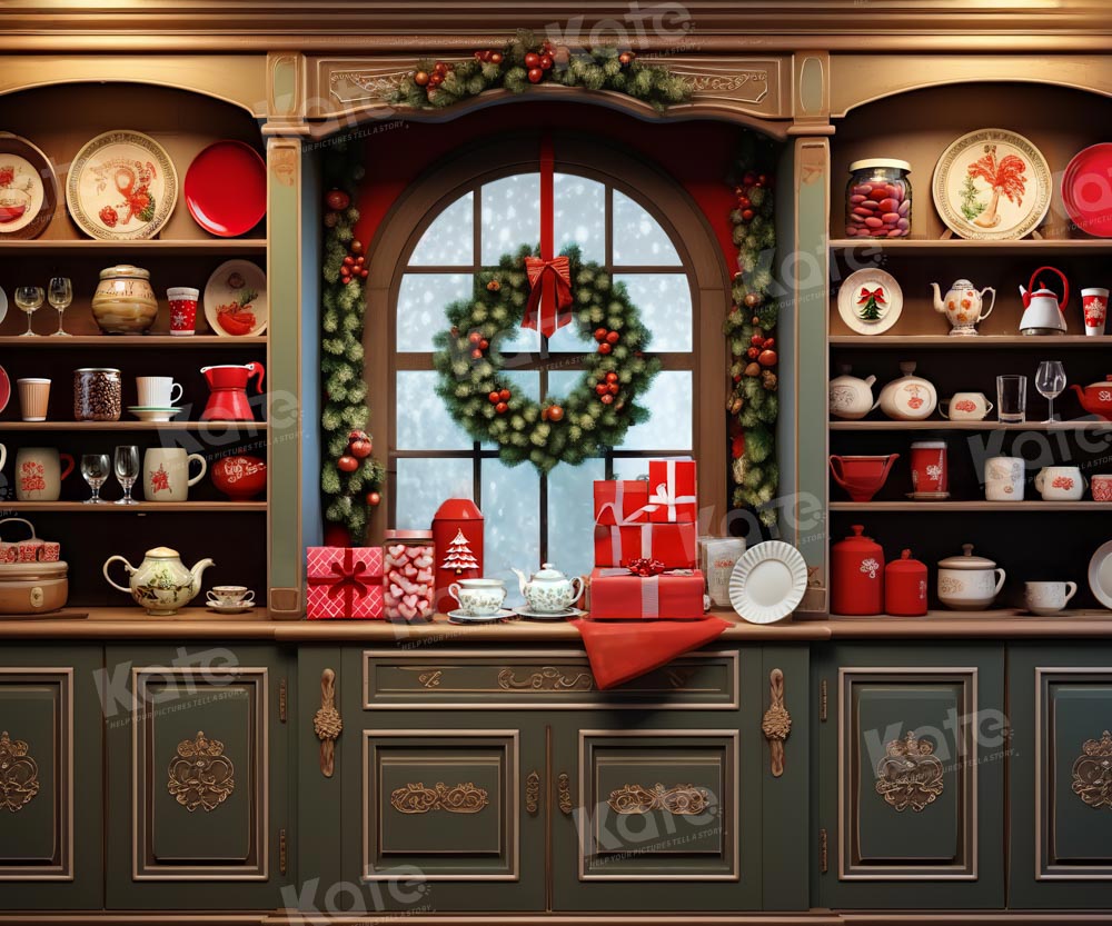 Kate Christmas Backdrop Vintage Cupboard Kitchen Designed by Emetselch - Kate Backdrop AU