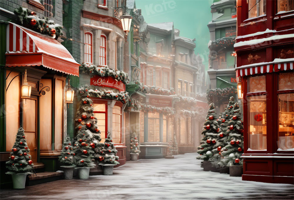 Kate Christmas Store Street Corner Backdrop for Photography - Kate Backdrop AU