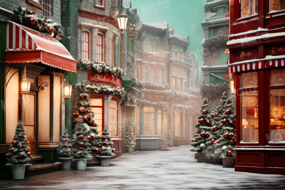 Kate Christmas Store Street Corner Backdrop for Photography - Kate Backdrop AU