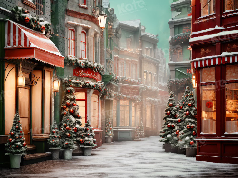 Kate Christmas Store Street Corner Backdrop for Photography - Kate Backdrop AU