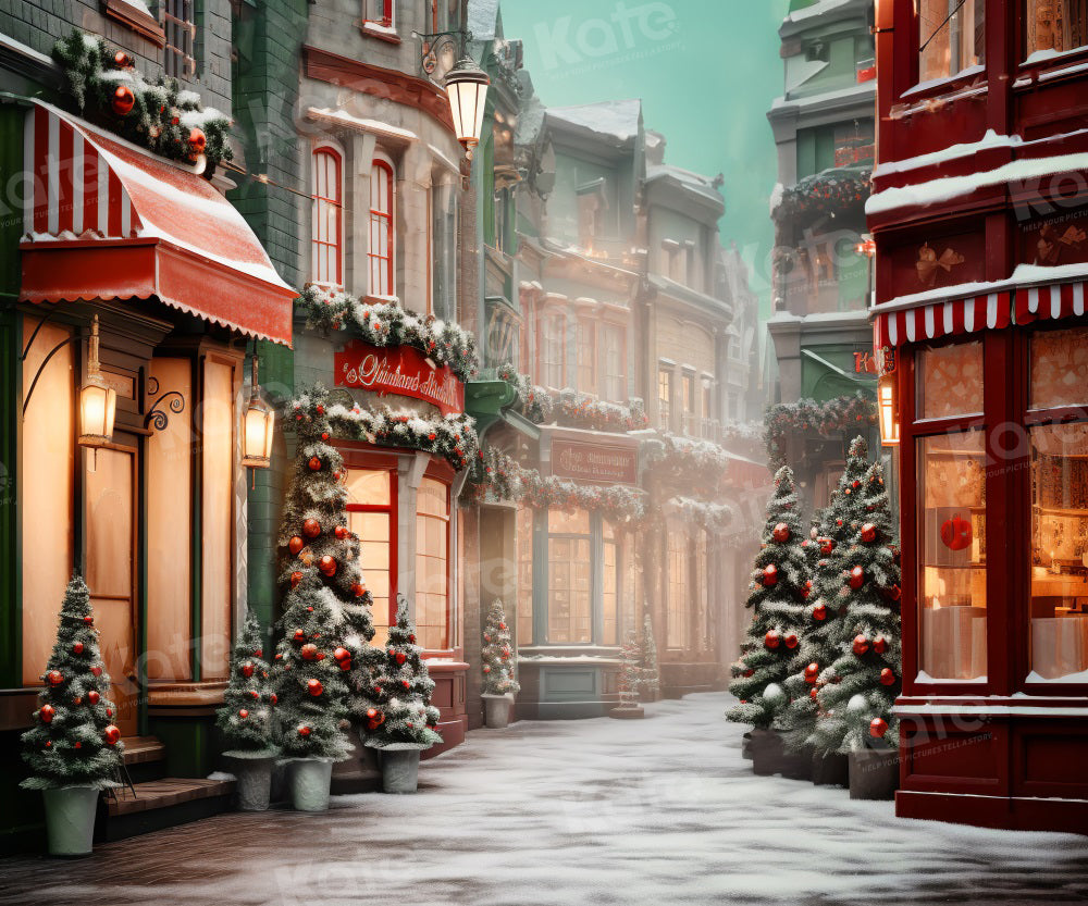 Kate Christmas Store Street Corner Backdrop for Photography - Kate Backdrop AU
