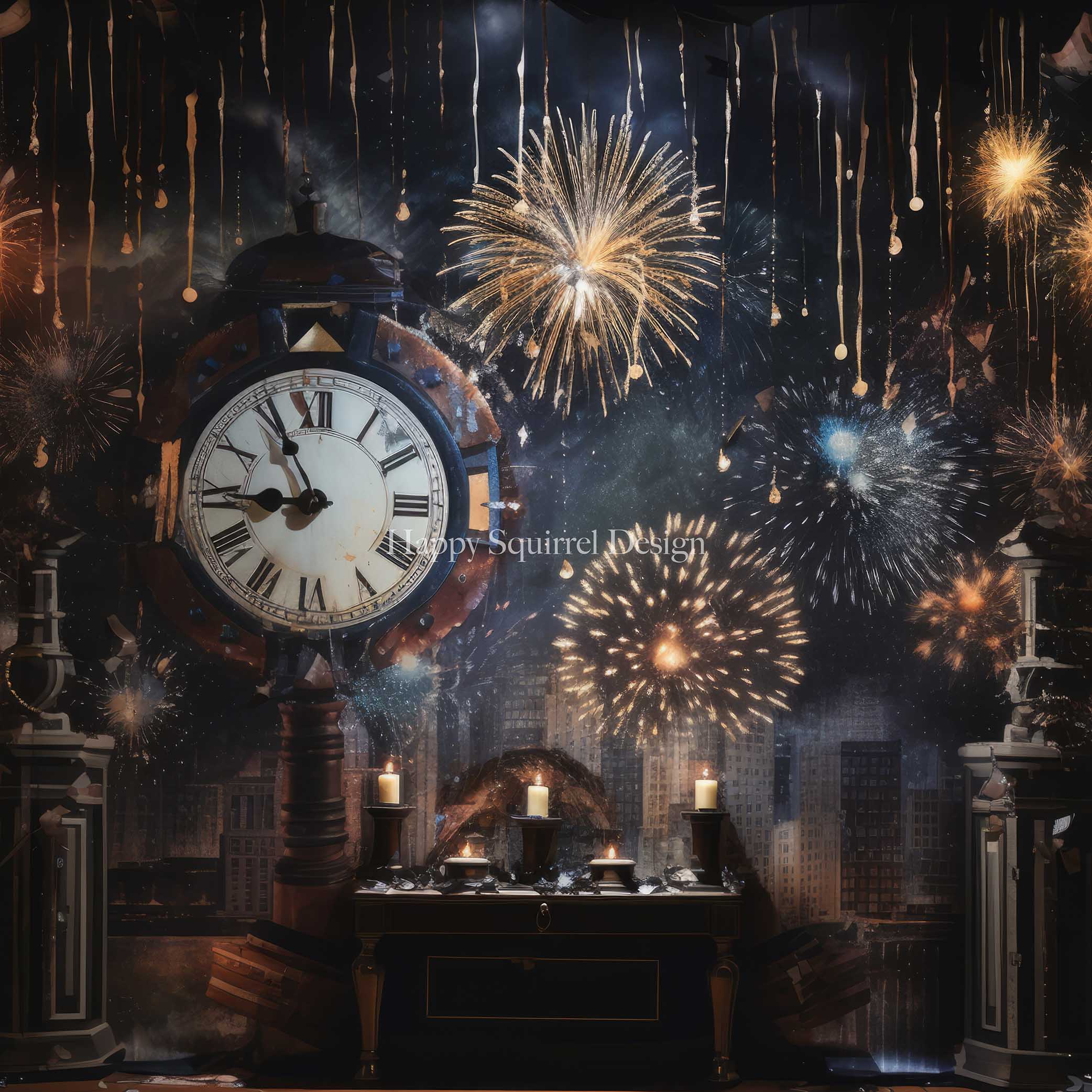 Kate Celebration Clock Designed by Happy Squirrel Design - Kate Backdrop AU