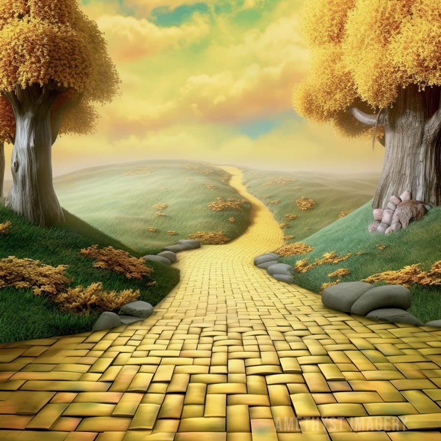 Kate Yellow Roadto Paradise Backdrop Designed by Angela Marie Photography - Kate Backdrop AU