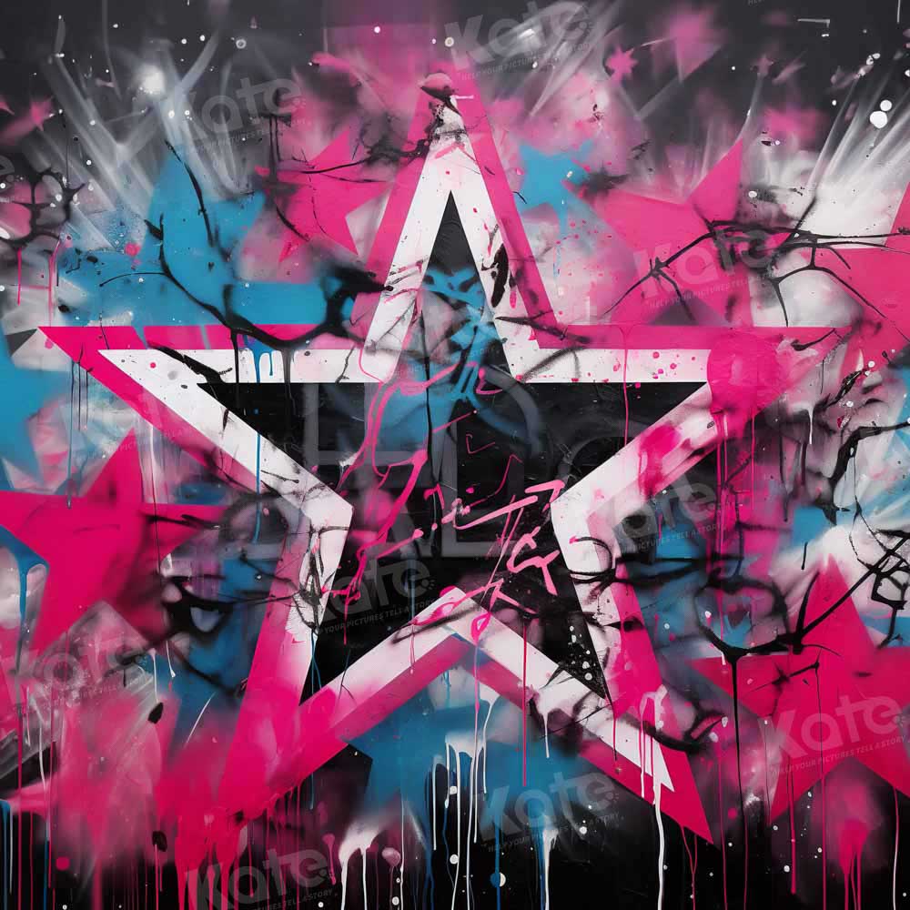 Kate Graffiti Star Stage Wall Backdrop Designed by Chain Photography - Kate Backdrop AU