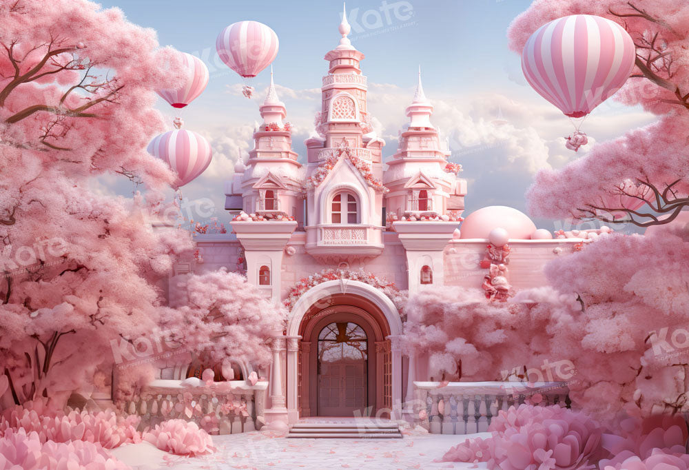 Kate Spring Cherry Blossom Castle Backdrop Designed by Emetselch - Kate Backdrop AU
