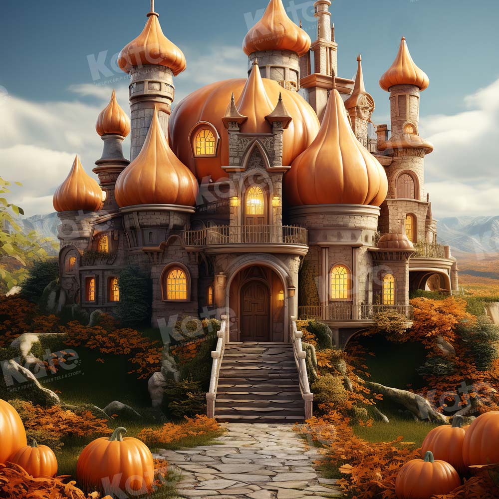 Kate Autumn Pumpkin Castle Backdrop Designed by Emetselch - Kate Backdrop AU