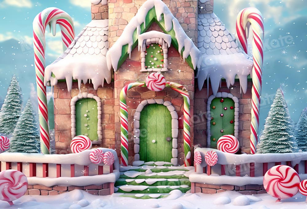 Kate Christmas Winter Candy House Backdrop Designed by Emetselch - Kate Backdrop AU
