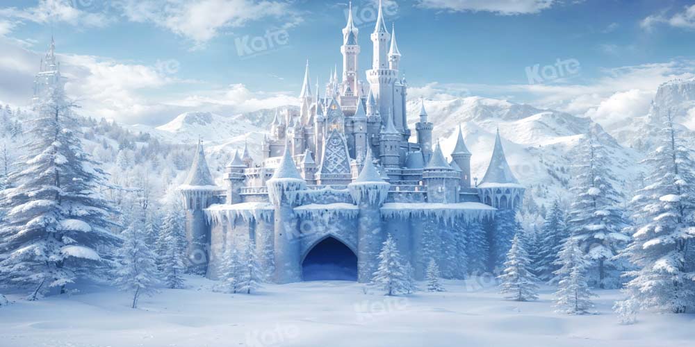 Kate Winter Ice Frosted World Castle Backdrop Designed by Chain Photography - Kate Backdrop AU
