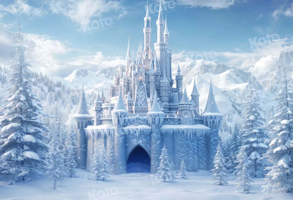 Kate Winter Ice Frosted World Castle Backdrop Designed by Chain Photography - Kate Backdrop AU