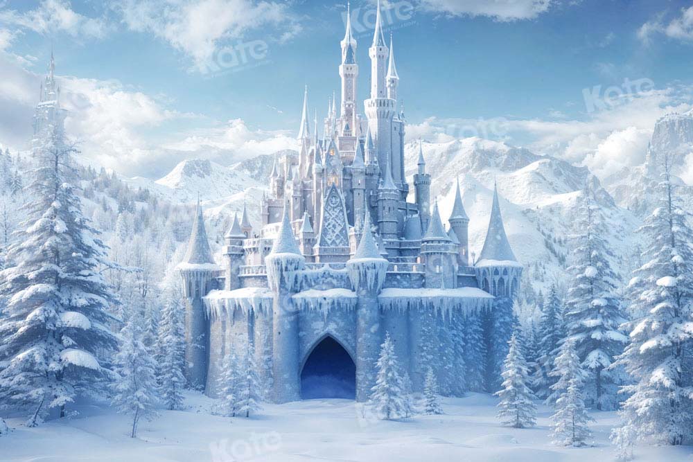 Kate Winter Ice Frosted World Castle Backdrop Designed by Chain Photography - Kate Backdrop AU