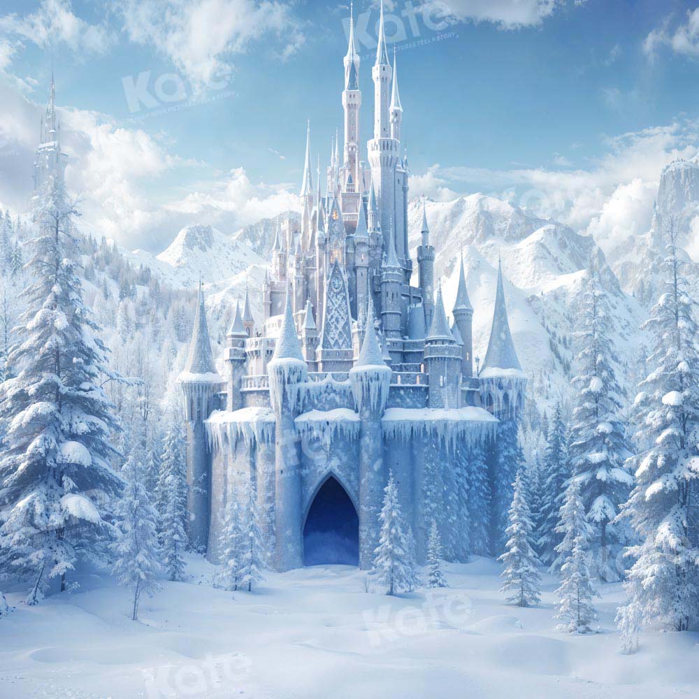 Kate Winter Ice Frosted World Castle Backdrop Designed by Chain Photography - Kate Backdrop AU