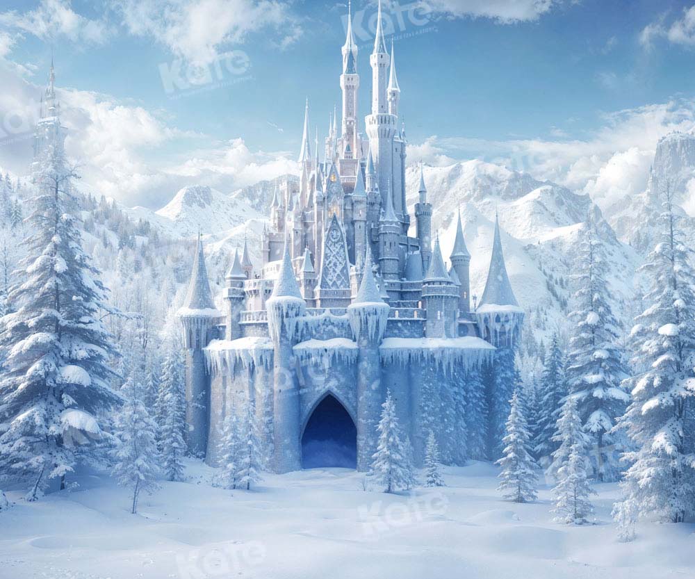 Kate Winter Ice Frosted World Castle Backdrop Designed by Chain Photography - Kate Backdrop AU