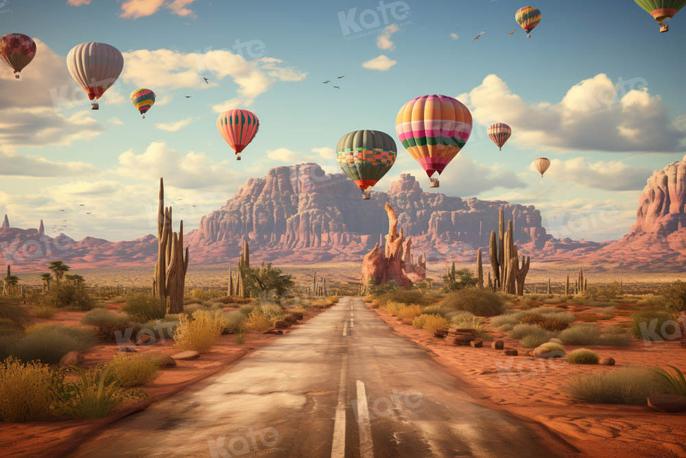 Kate Hot Air Balloon Backdrop Mountain Landscape Designed by Chain Photography - Kate Backdrop AU