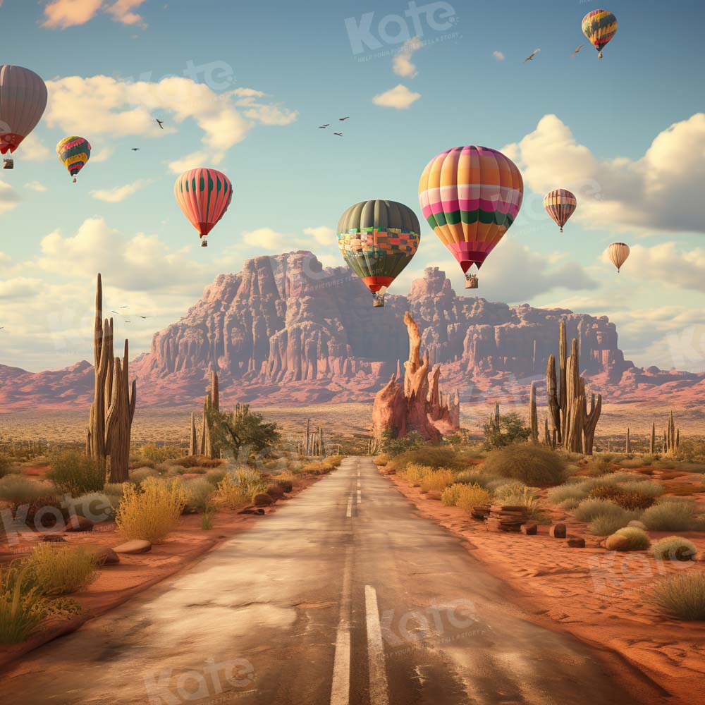 Kate Hot Air Balloon Backdrop Mountain Landscape Designed by Chain Photography - Kate Backdrop AU