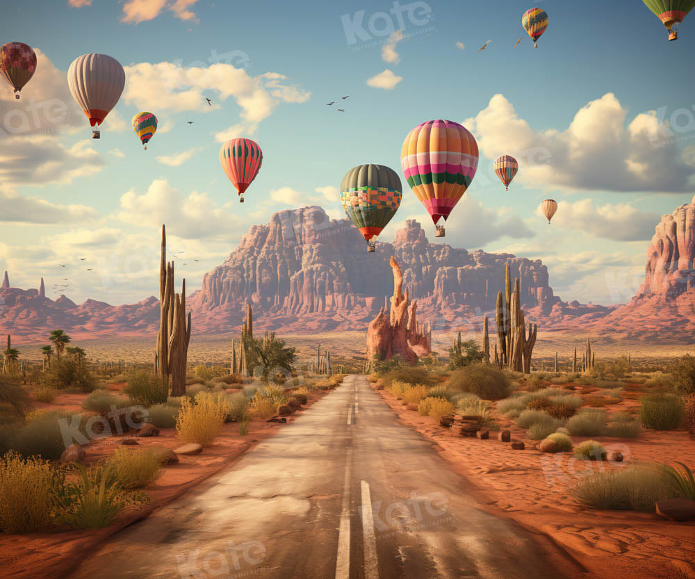 Kate Hot Air Balloon Backdrop Mountain Landscape Designed by Chain Photography - Kate Backdrop AU