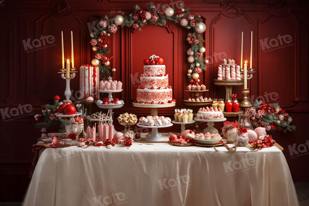 Kate Christmas Cake Party Backdrop Designed by Emetselch - Kate Backdrop AU