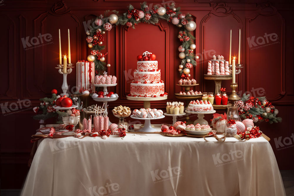 Kate Christmas Cake Party Backdrop Designed by Emetselch - Kate Backdrop AU
