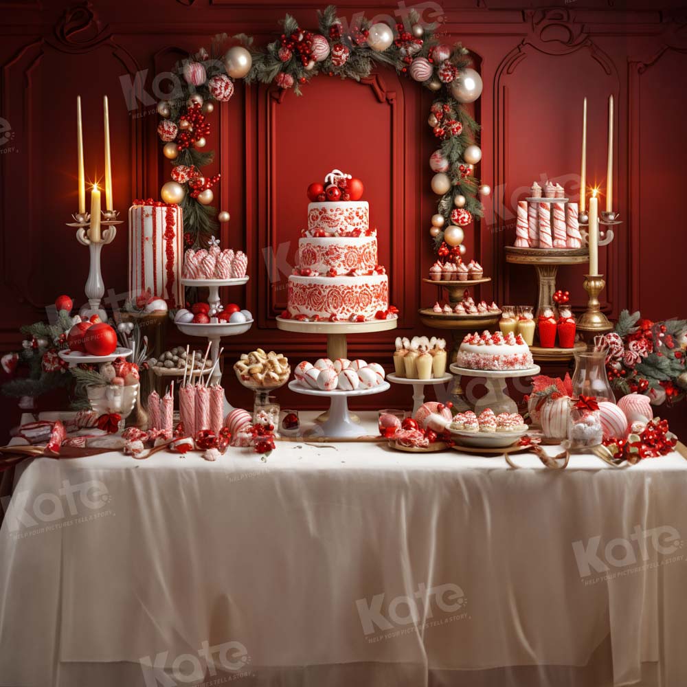 Kate Christmas Cake Party Backdrop Designed by Emetselch - Kate Backdrop AU