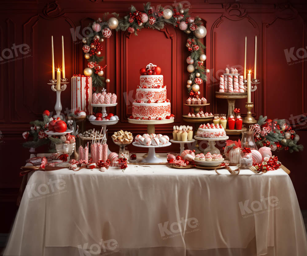 Kate Christmas Cake Party Backdrop Designed by Emetselch - Kate Backdrop AU